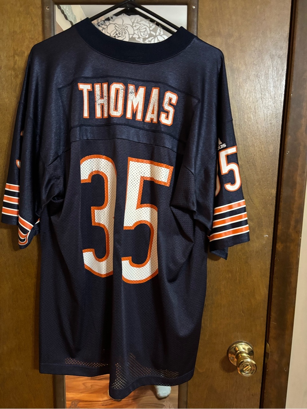 Chicago Bears #35 Thomas Navy Orange Football Jersey